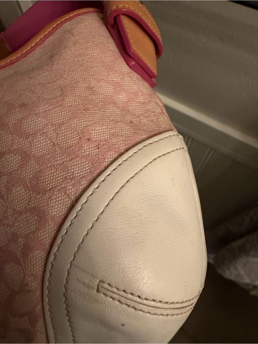 Vintage Y2K Coach 6351 Soho Mini Signature Hobo Bag – Pink/White Jacquard - Picture 10 of 16